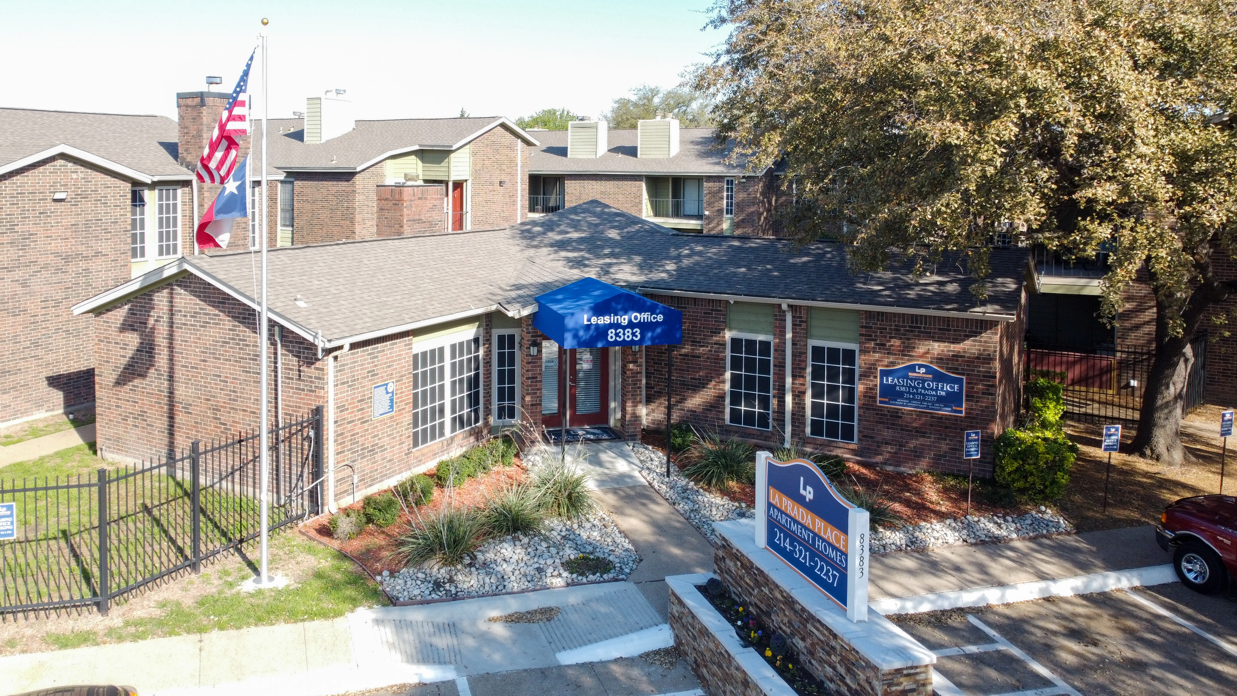 Community aerial view at La Prada Place Apartment Homes