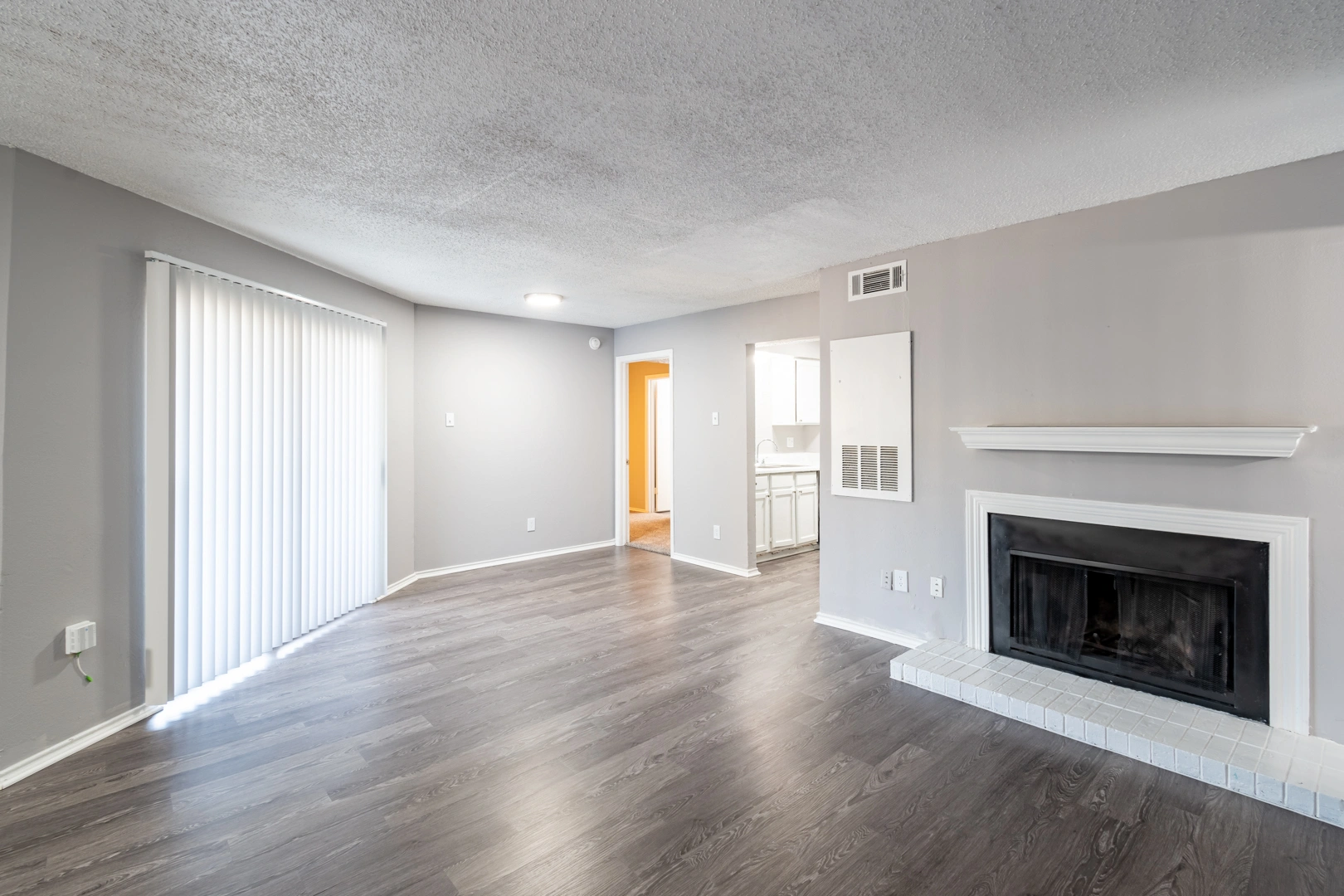 Open living and dining concept at La Prada Place Apartment Homes