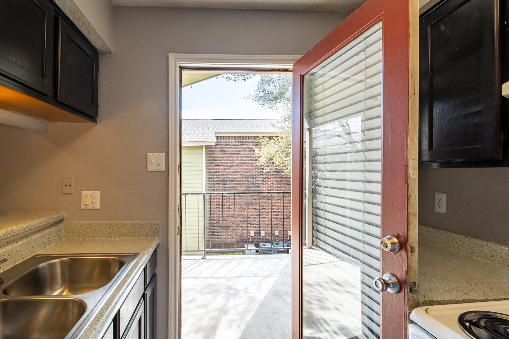 Kitchen exit door at La Prada Place Apartment Homes