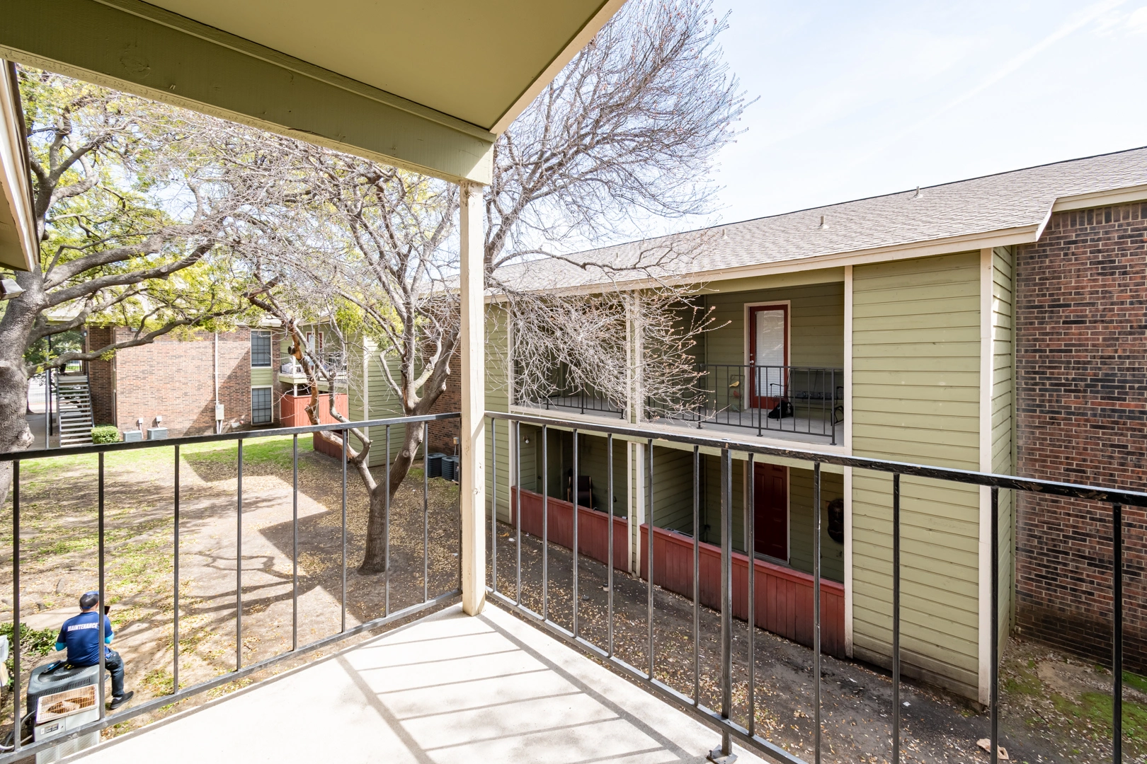 Courtyard view from balcony at La Prada Place Apartment Homes