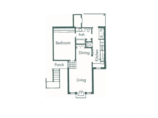 Plan A1 · 1 Bedroom · 1 Bath floor plan at La Prada Place Apartment Homes